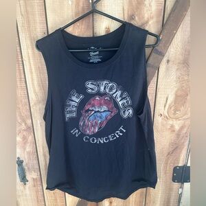 Bravado | Rolling Stones Cut Off Muscle Shirt Rocker Grunge American Flag XL